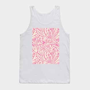 Abstract boho leaf and flower pattern in pink Tank Top